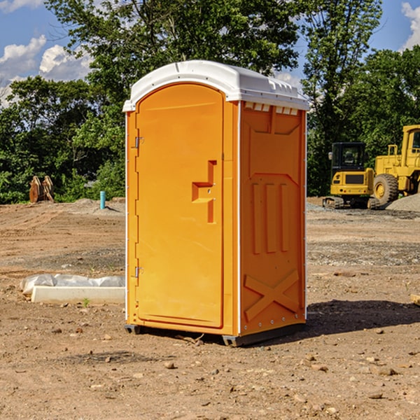 can i customize the exterior of the portable restrooms with my event logo or branding in Blue River OR